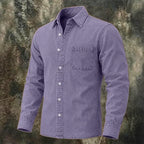 Washed Long-Sleeve Denim Shirt — unified background