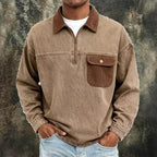 Color-Block Zip Polo Shirt — unified background