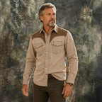 Long-Sleeve Denim Shirt — unified background