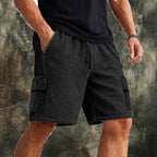 Acid-Wash Cargo Shorts — unified background