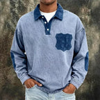 Color-Block Patchwork Polo Shirt — unified background