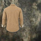 Acid-Wash Long-Sleeve Denim Shirt — unified background