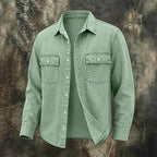 Long-Sleeve Denim Shirt — unified background