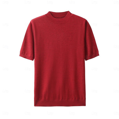 Premium Wool Blend Mock Neck Tee