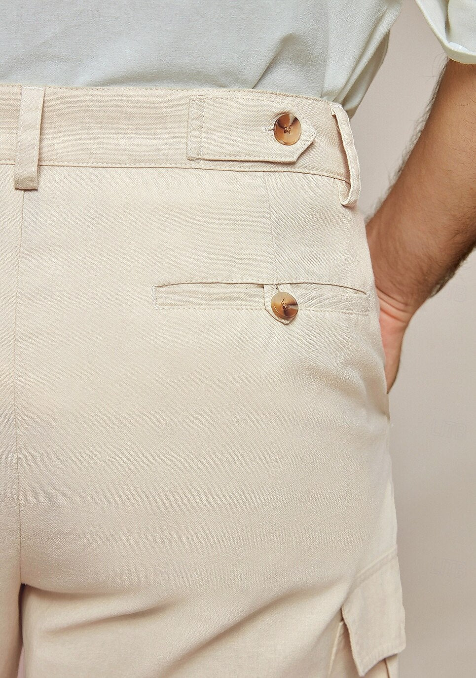 Linen Knee Length Casual Shorts - oukumen