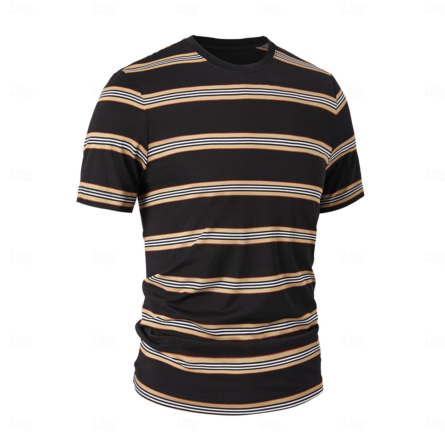 Cotton Silk Stripe T Shirt