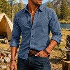Washed Long-Sleeve Denim Shirt