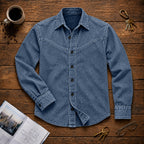 Patchwork Acid-Wash Denim Shirt