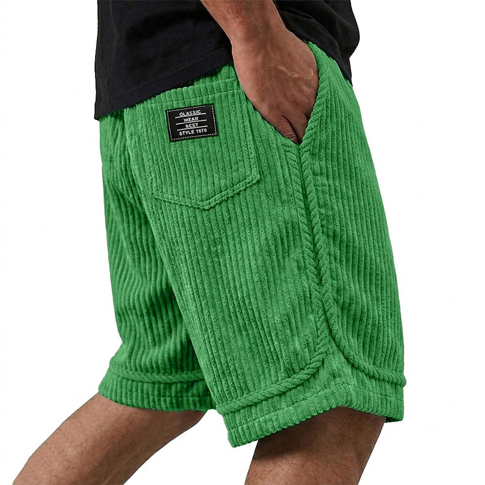 Elastic-Waist Corduroy Shorts