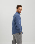 Patchwork Acid-Wash Denim Shirt