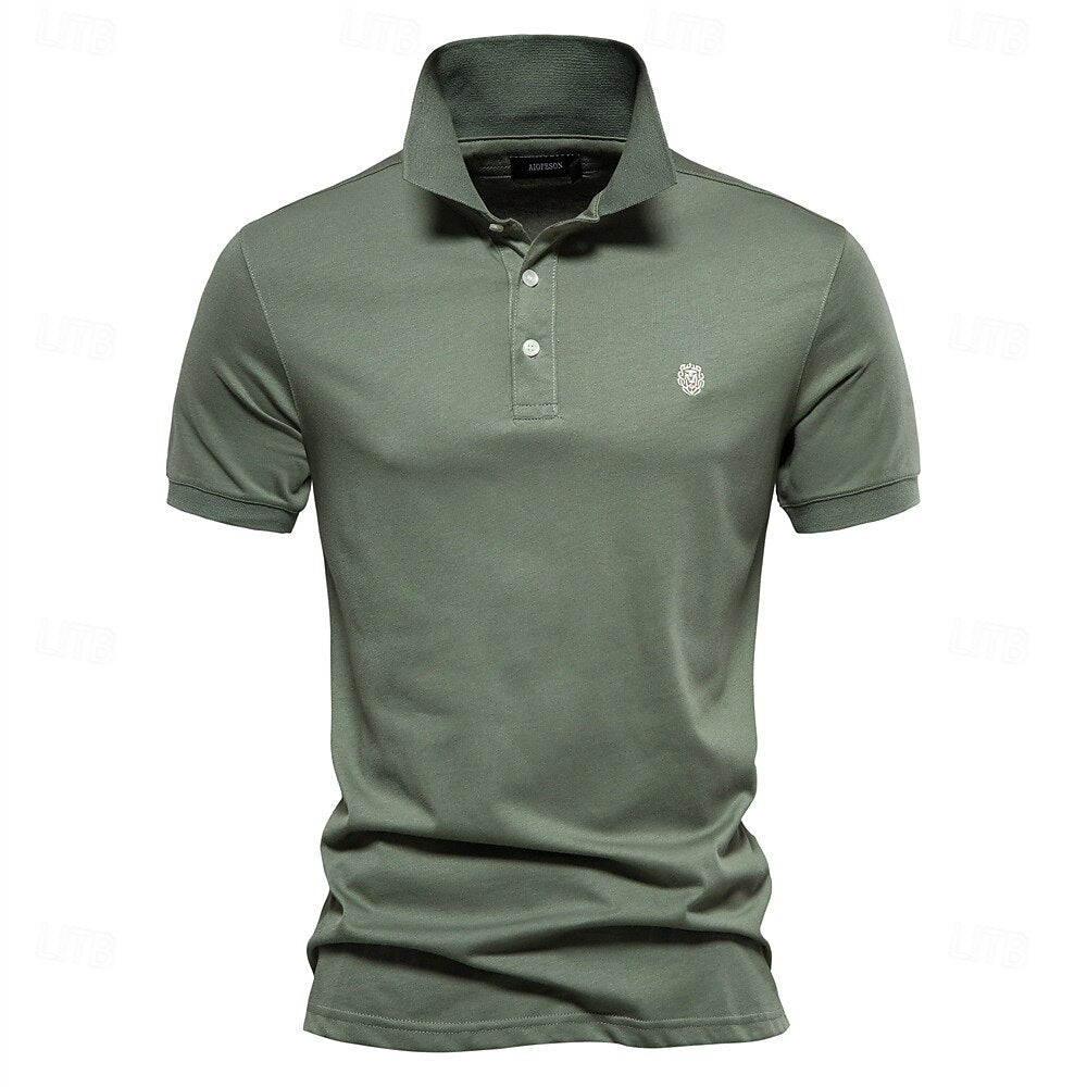 100% Cotton Turndown Short Sleeve Polo - oukumen