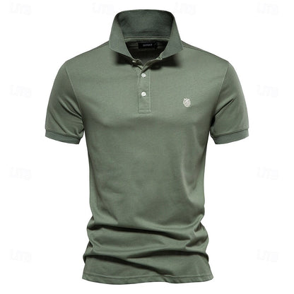 100% Cotton Turndown Short Sleeve Polo - oukumen