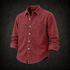 Acid-Wash Long-Sleeve Denim Shirt