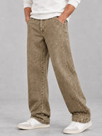 Washed Straight-Leg Jeans