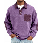 Color-Block Patchwork Polo Shirt