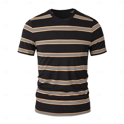 Cotton Silk Stripe T Shirt