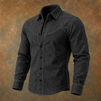 Washed Long-Sleeve Denim Shirt