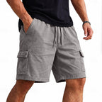 Acid-Wash Drawstring Cargo Shorts