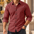 Acid-Wash Long-Sleeve Denim Shirt