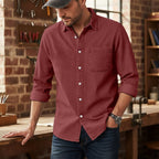 Washed Long-Sleeve Denim Shirt
