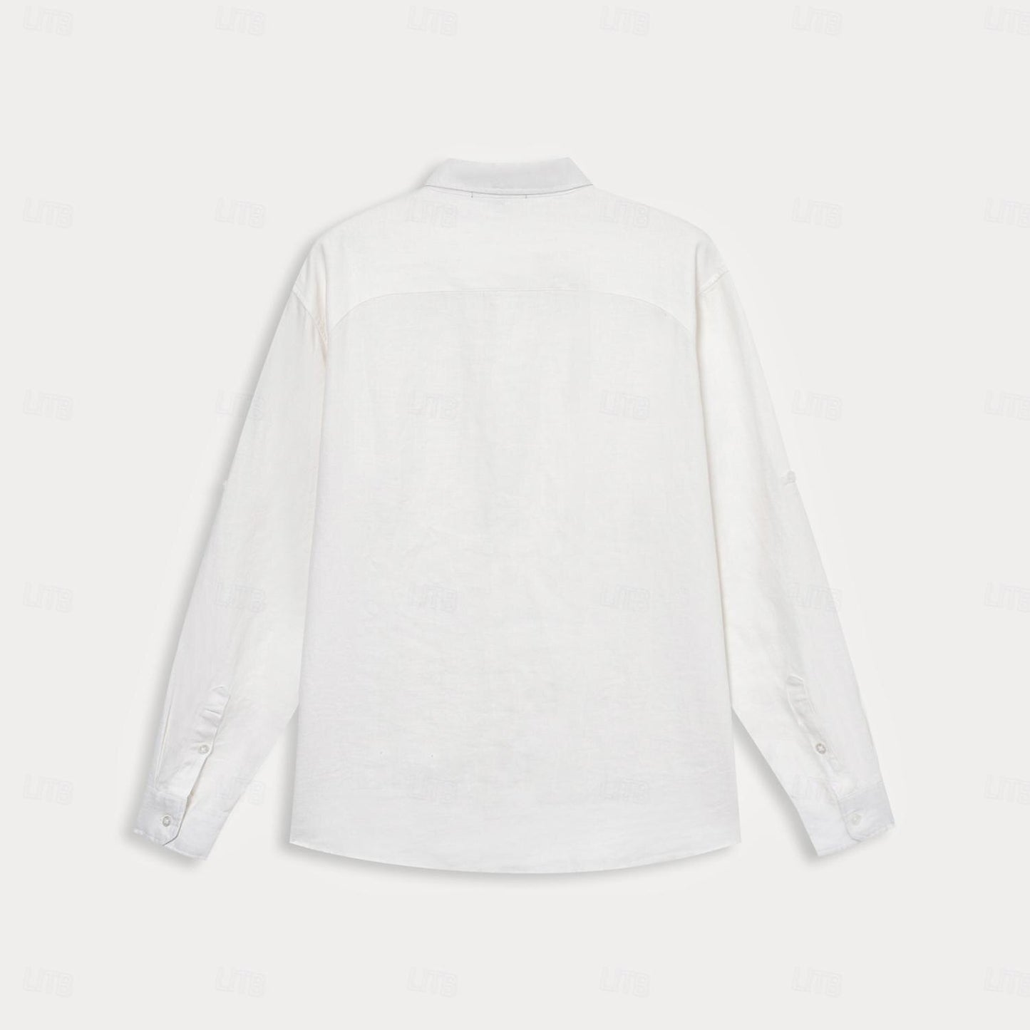 100% Linen Fold-over Collar Casual Shirt - oukumen