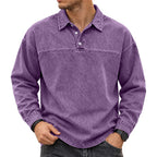 Washed Long-Sleeve Polo Shirt