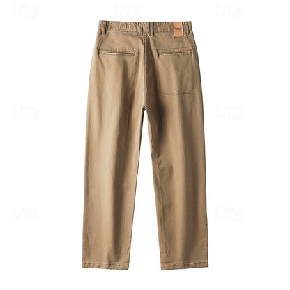 100% Cotton Tapered Carrot Chinos Pants - oukumen