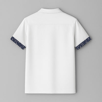 100% Cotton Cuban Collar Shirt - oukumen