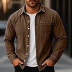 Washed Long-Sleeve Denim Shirt