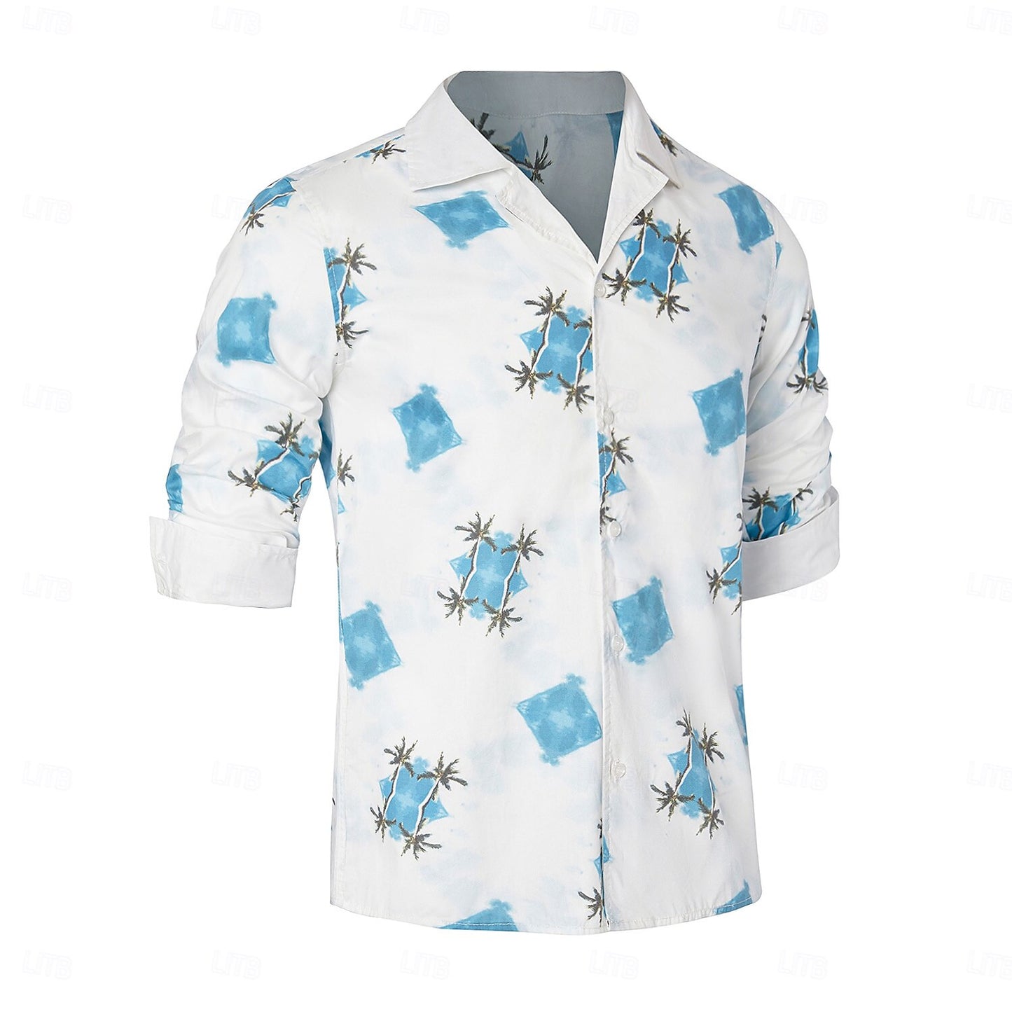 Palm Tree Cuban Collar Beach Shirt