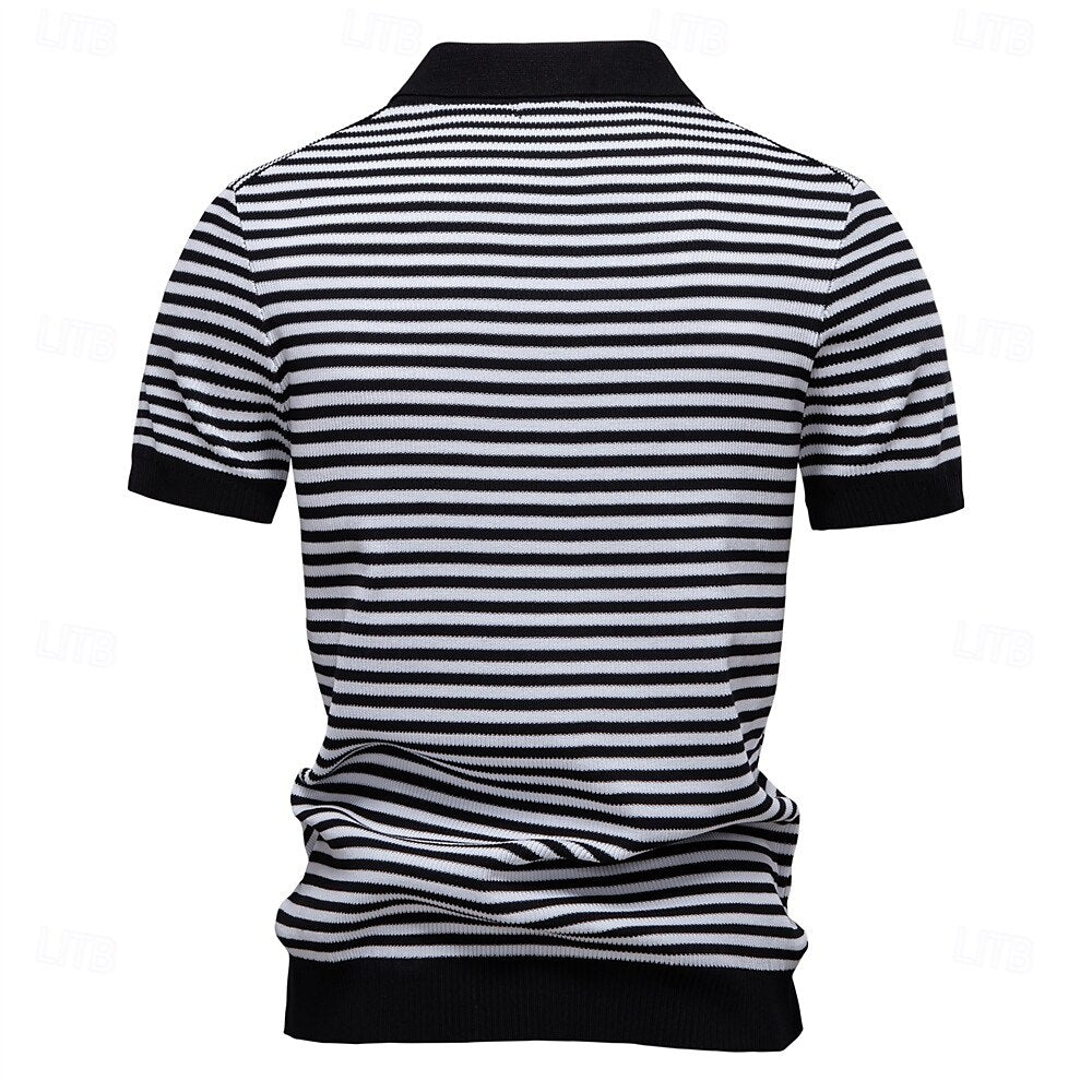 Classic Fit Striped Polo Shirt