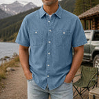 Acid-Wash Short-Sleeve Shirt