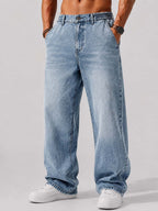 Garment-Dyed Straight-Leg Jeans