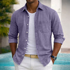 Washed Long-Sleeve Denim Shirt