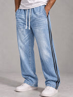Side-Stripe Drawstring Jeans