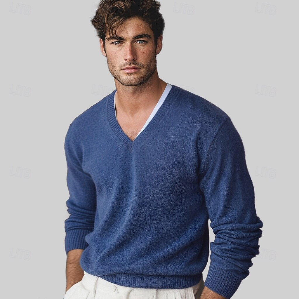 Cashmere V Neck Knitwear Sweater - oukumen