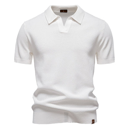 Business Casual Knitted Johnny collar Polo