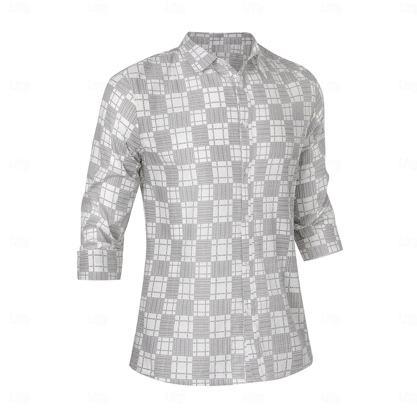 100% Cotton OKM Letter Check Pattern Shirt