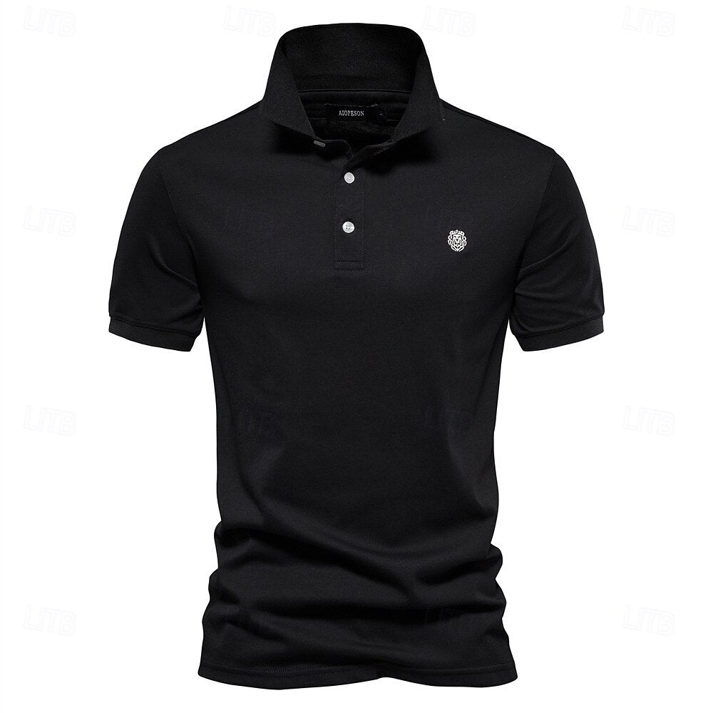 100% Cotton Turndown Short Sleeve Polo - oukumen