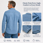 Washed Long-Sleeve Denim Shirt
