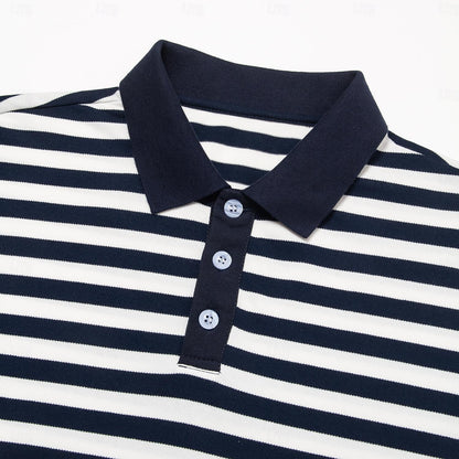 Business Casual Lapel Short Sleeve Knit Polo - oukumen