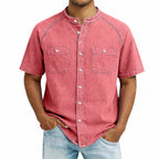 Acid-Wash Short-Sleeve Shirt