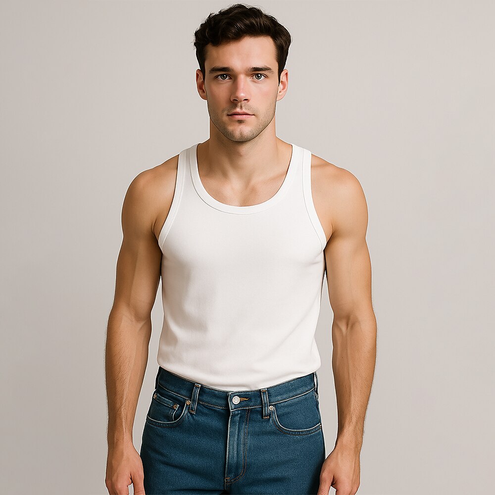 100% Cotton Crew Neck Tank Top