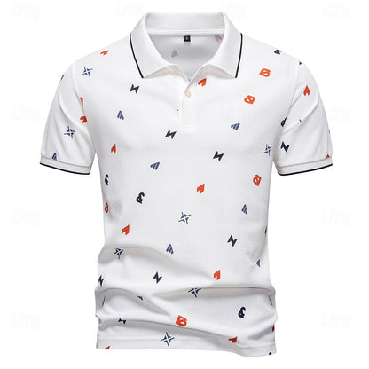 Printed Short-Sleeve Polo