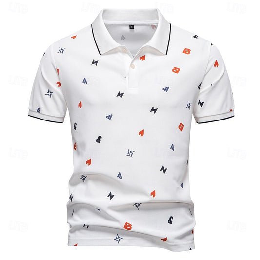 Printed Short-Sleeve Polo