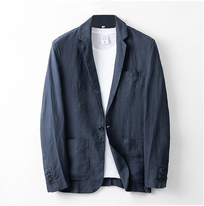 Tailored Linen-Cotton Blazer