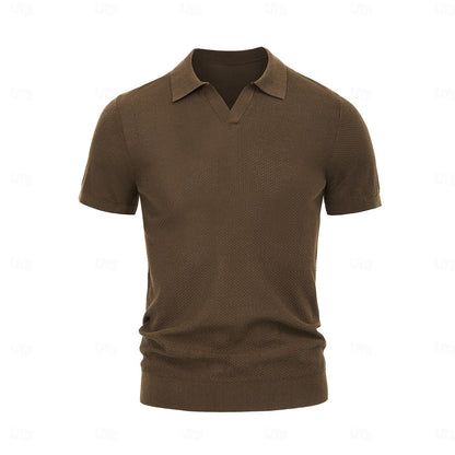 Linen-Silk Breathable Knit Polo