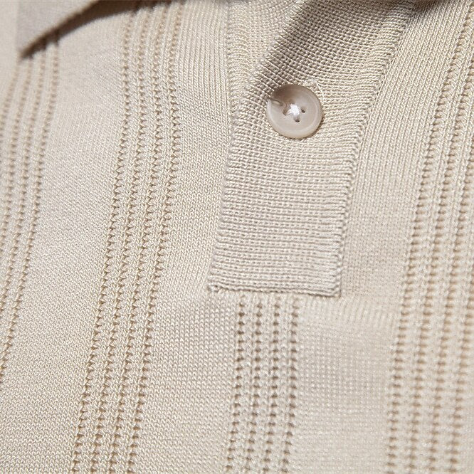 Business Casual Lapel Button Short Sleeve Polo - oukumen