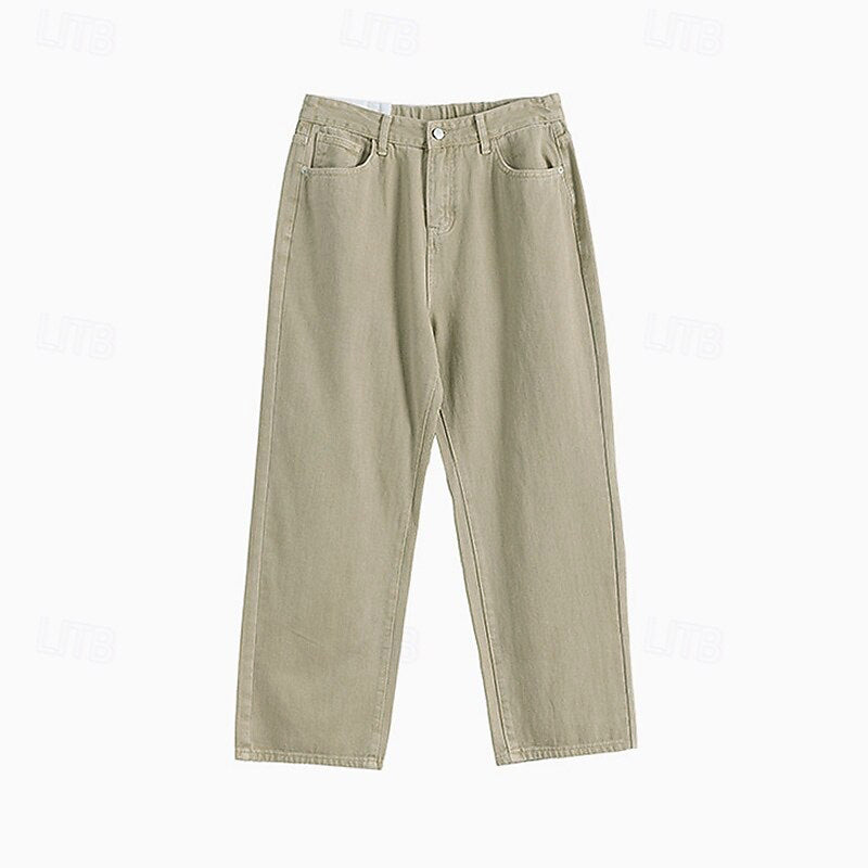 100% Cotton Relaxed Chino Pants - oukumen