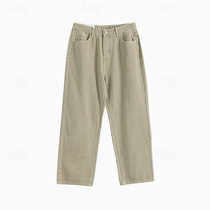 100% Cotton Relaxed Chino Pants - oukumen